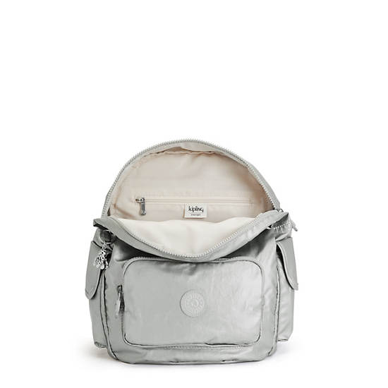 Kipling City Pack Small Metallic Rygsække Sølv | DK 1514KO